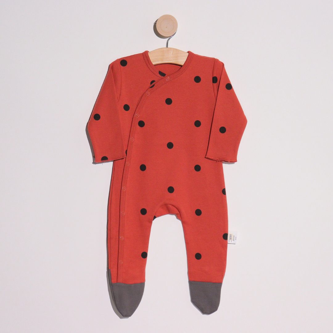 Footie in Red Polka Dots