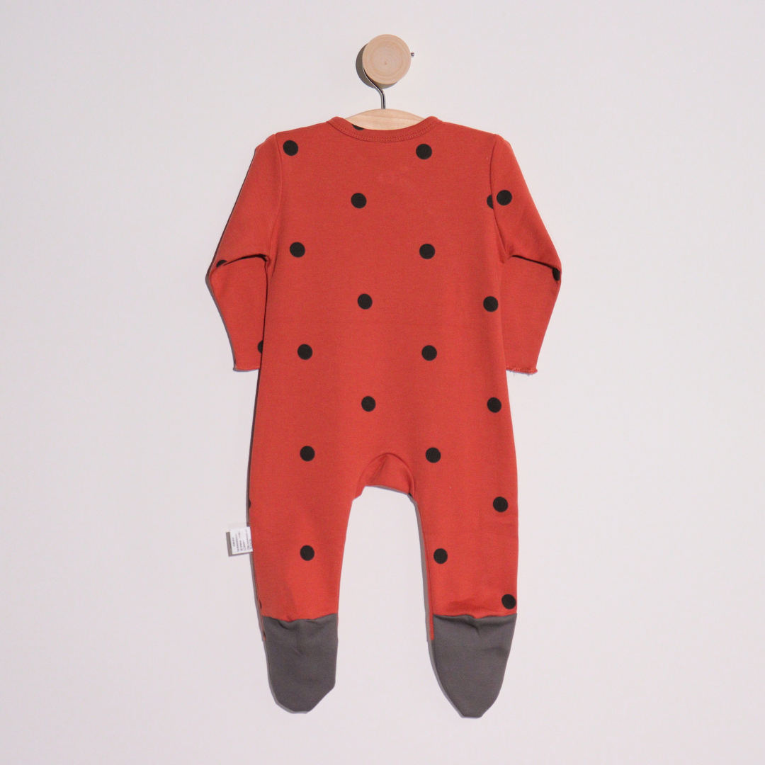 Footie in Red Polka Dots