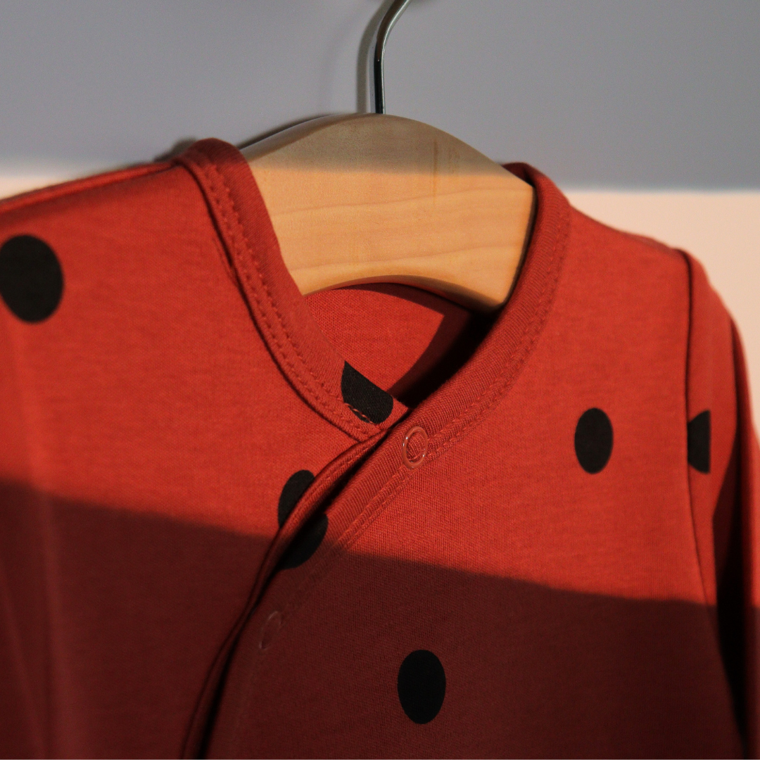 Footie in Red Polka Dots